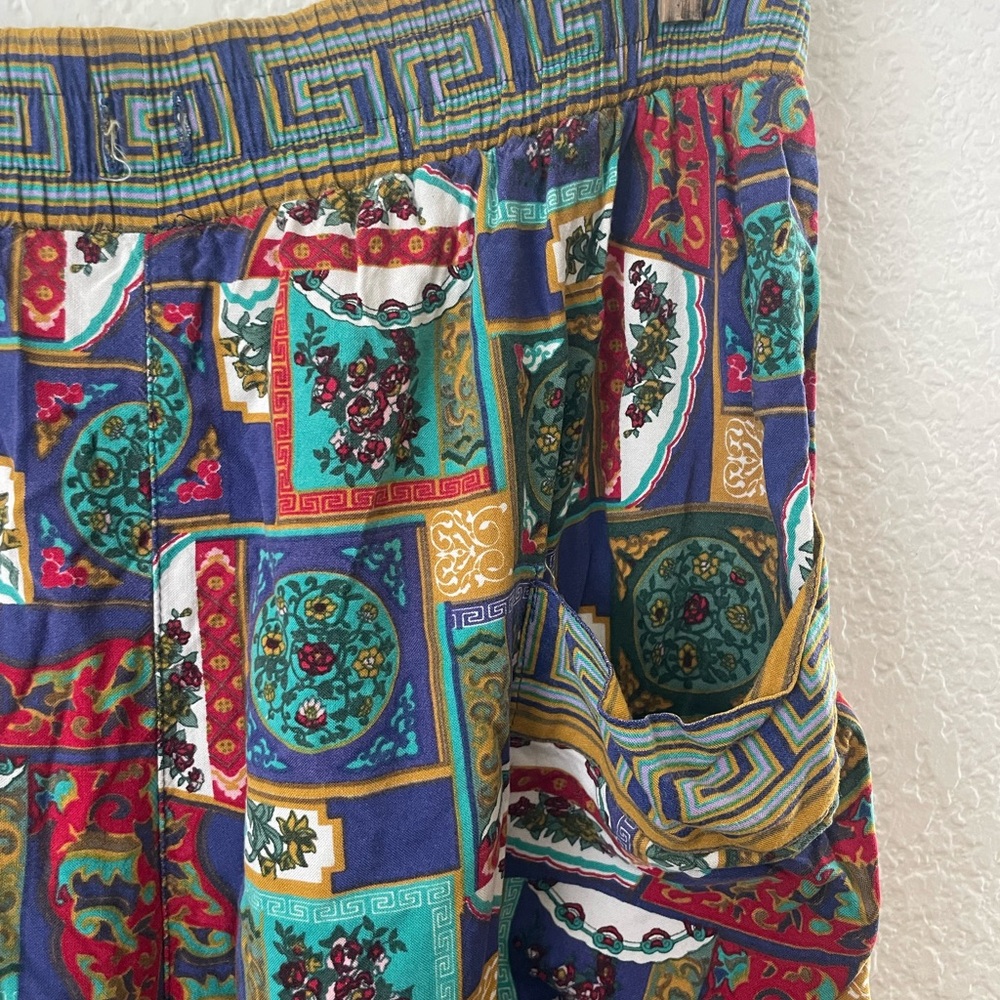 Vtg Express Colorful Patchwork Pattern Stretchy P… - image 4